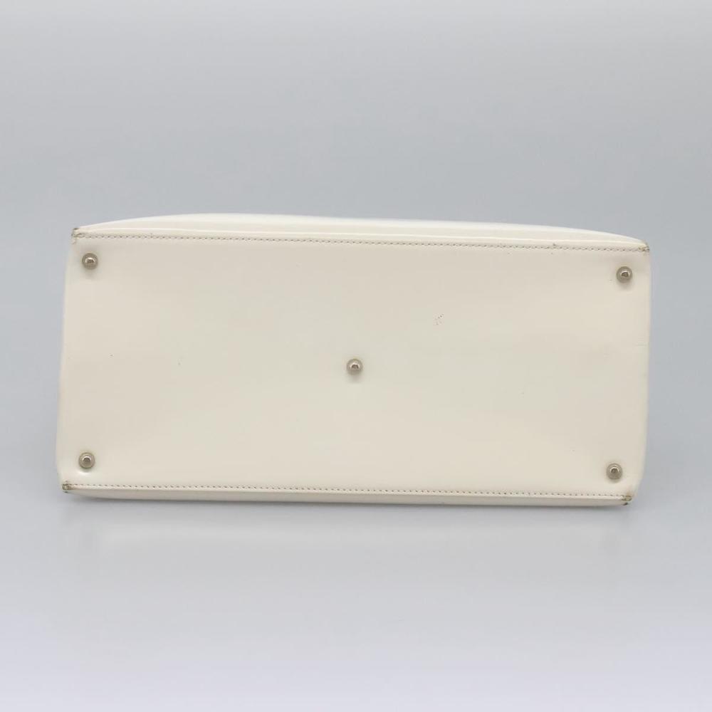 GUCCI Hand Bag Enamel 2way White Auth 108277 - Picture 9 of 16